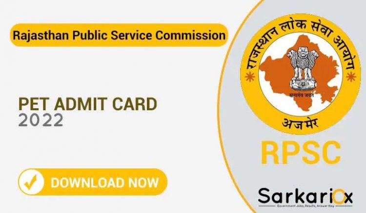 Rajasthan Police Sub Inspector (SI) PET Admit Card 2022
